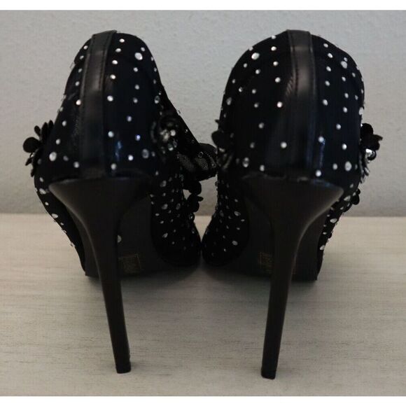 Azalea Wang Women's Sz 7 Black Marlowe Embellished Pointed Toe Bootie - Picture 3 of 13